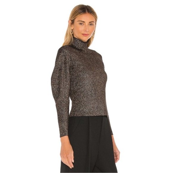 A.L.C. Samuel Metallic Puff Sleeve Sweater - Picture 2 of 9